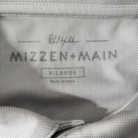 Mizzen+Main Shirt Men's Extra Large Short Sleeve Polo Top Gray - Picture 13 of 14